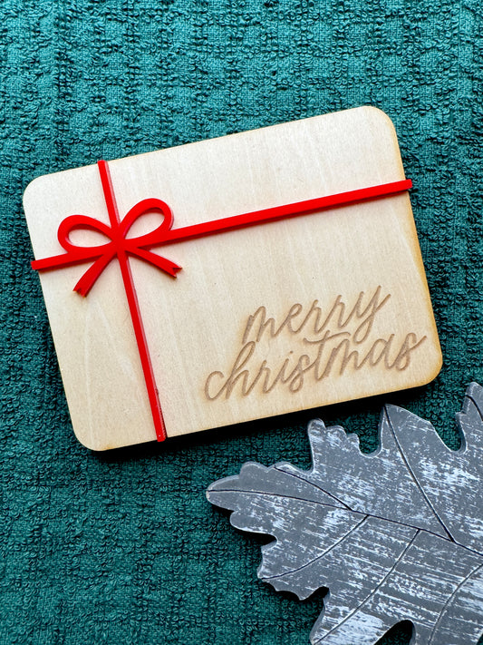 Gift Card Holder | Merry Christmas Bow